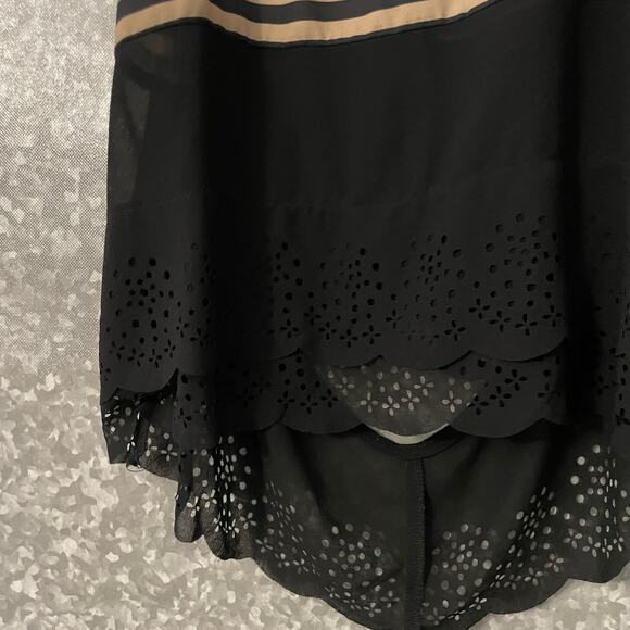 Hyfve Black & White Color Block Back Cutout Tank Top - Size Small - Brown Stripe - Picture 3 of 7